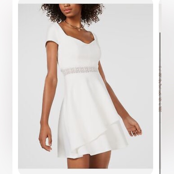 Crystal Doll White Mini Fit & Flare Party Dress Size 7 NWT - Picture 3 of 13